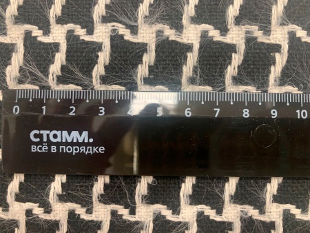 Ткань пальтовая Букле Жаккард SH 2045#1 мультиколор белый-черный