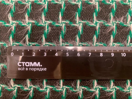 Ткань пальтовая Букле Жаккард SH 2045#3 мультиколор черный-зеленый