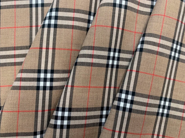 Костюмная клетка КТ 2100#58 бежевая