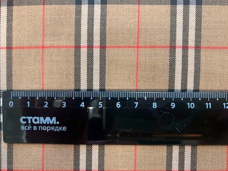 Костюмная клетка КТ 2100#58 бежевая